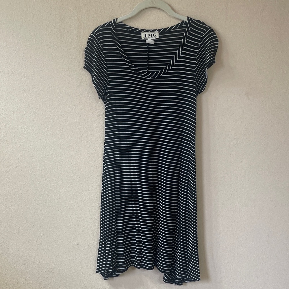 TMG Black and White Striped Dress